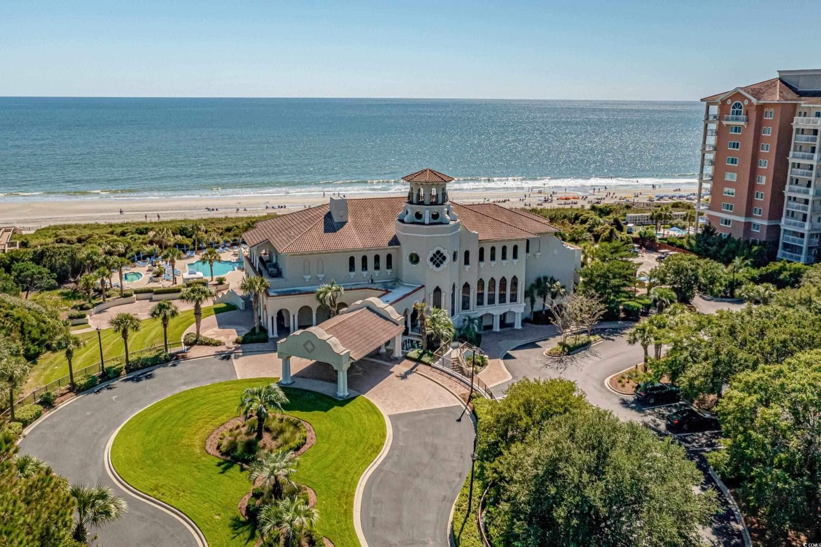 Aerial view of the Grande Dunes Ocean Club and the beach beyond, Myrtle Beach