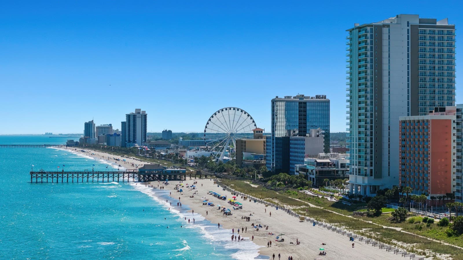 Aerial view of the Grand Strand coastline near Myrtle Beach, SC